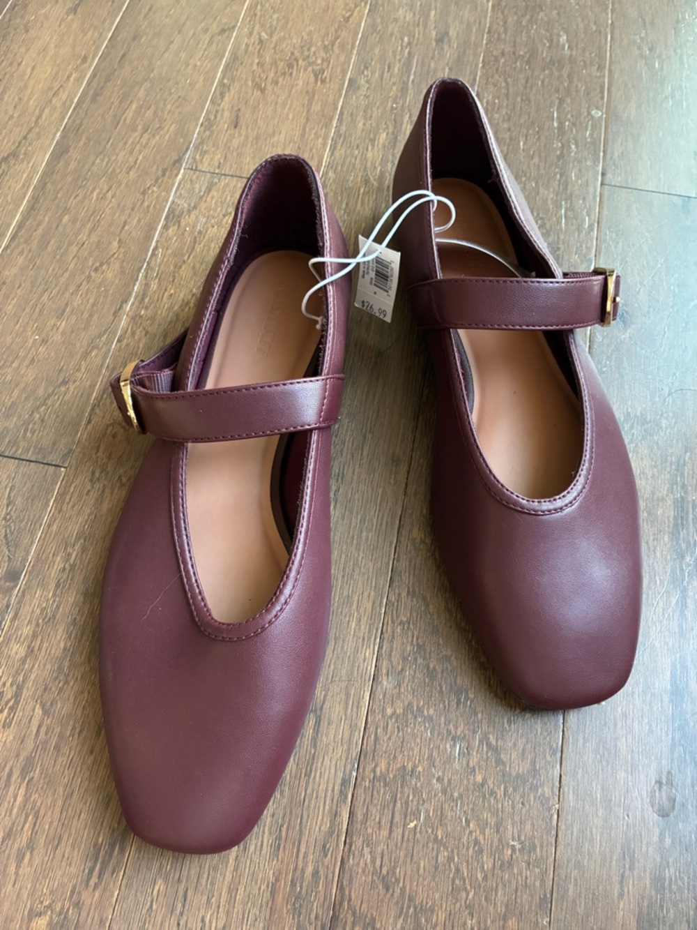 Mary Jane Square-Toe Ballet Flats